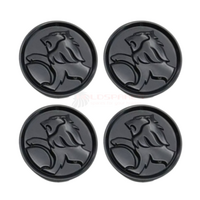 COMMODORE SS VU VX VY ALLOY WHEEL BLACK CENTRE CAP REPLACEMENTS X 4