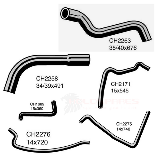 COMMODORE VT SERIES ONE V8 5.0 LITRE RADIATOR AND HEATER HOSE KIT