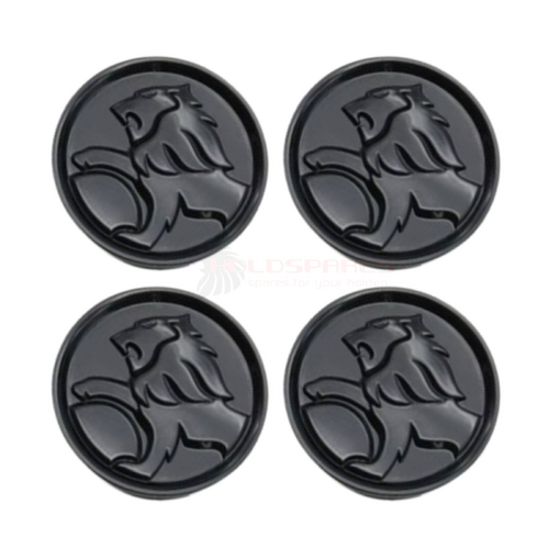 COMMODORE SS VU VX VY ALLOY WHEEL BLACK CENTRE CAP REPLACEMENTS X 4